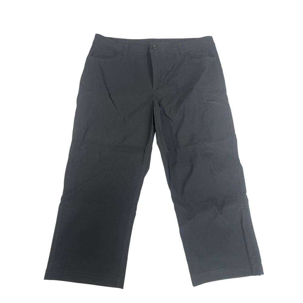 Eddie Bauer Womens Tech Capri Pants Size 12 Black Athletic Hiking Outdoor